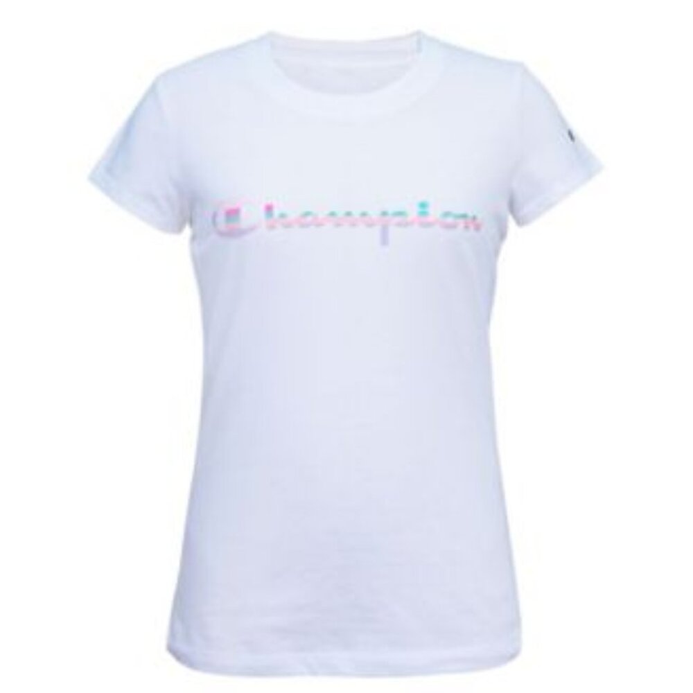 Champion Big Girls Rainbow Script Tshirt